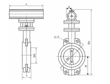 氣動對夾中（zhōng）線蝶閥(圖1)